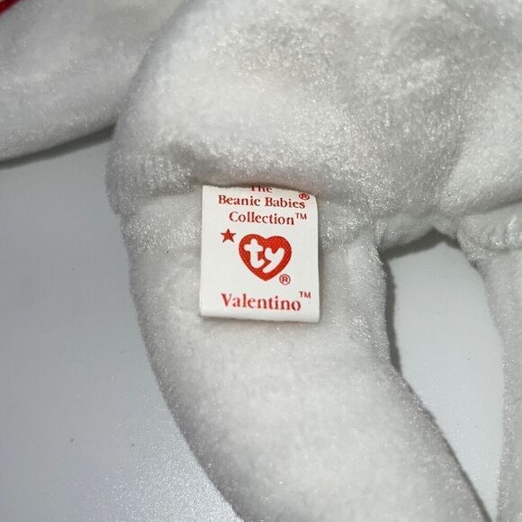 1994 Rare Valentino Stretch Style White TY Beanie Babies Collection Teddy Bear - Picture 4 of 9